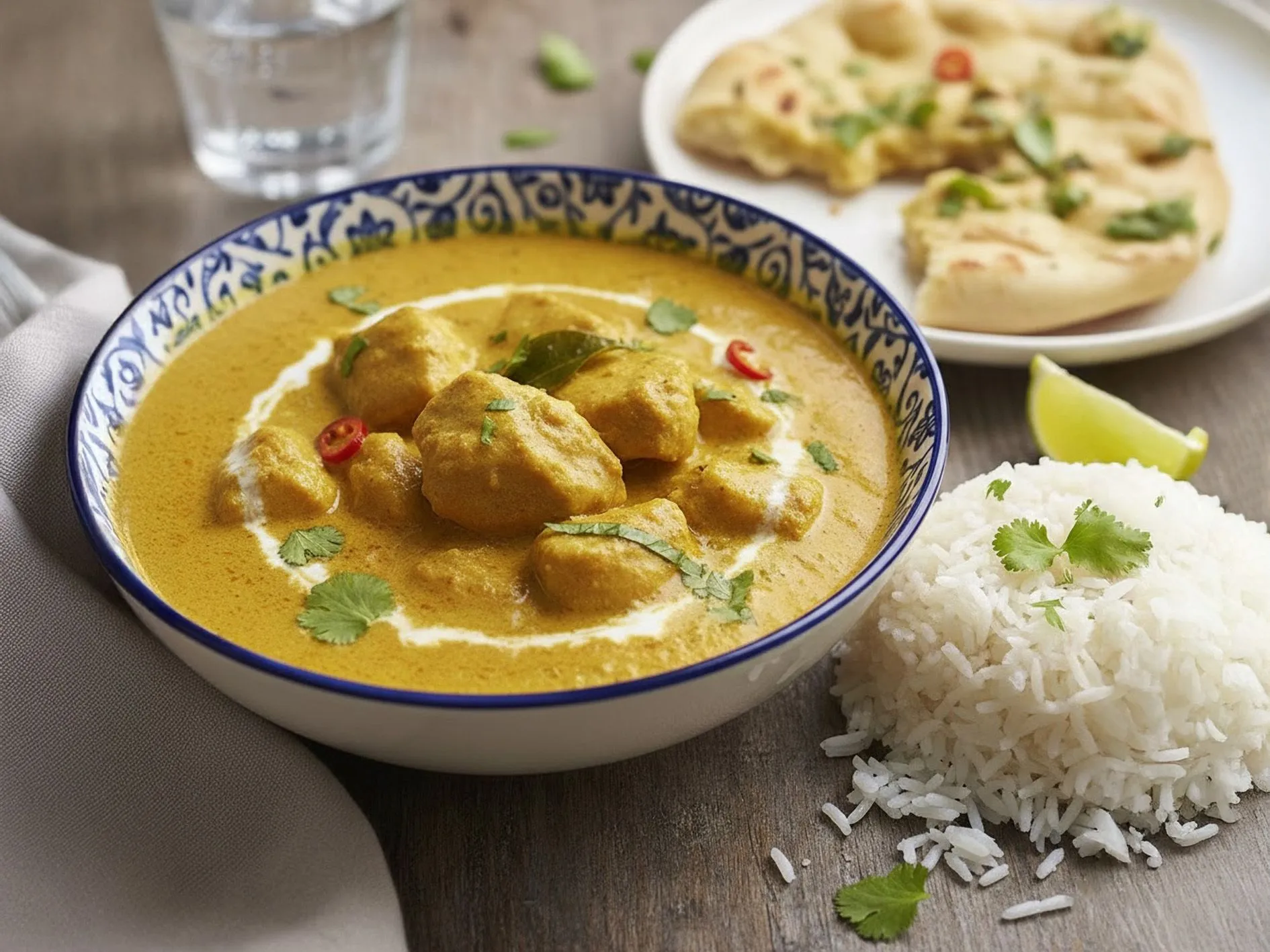 Poulet au curry et lait de coco